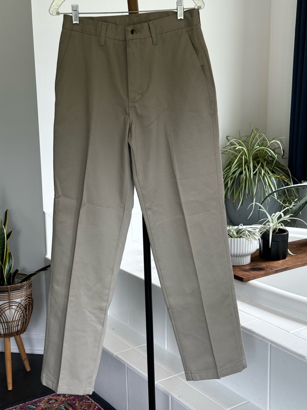 Wrangler Men's Olive Tan Straight Chino Pants